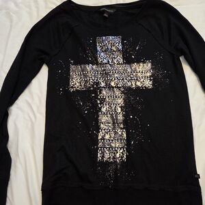 Rock & Republic Black Top with Silver Accents